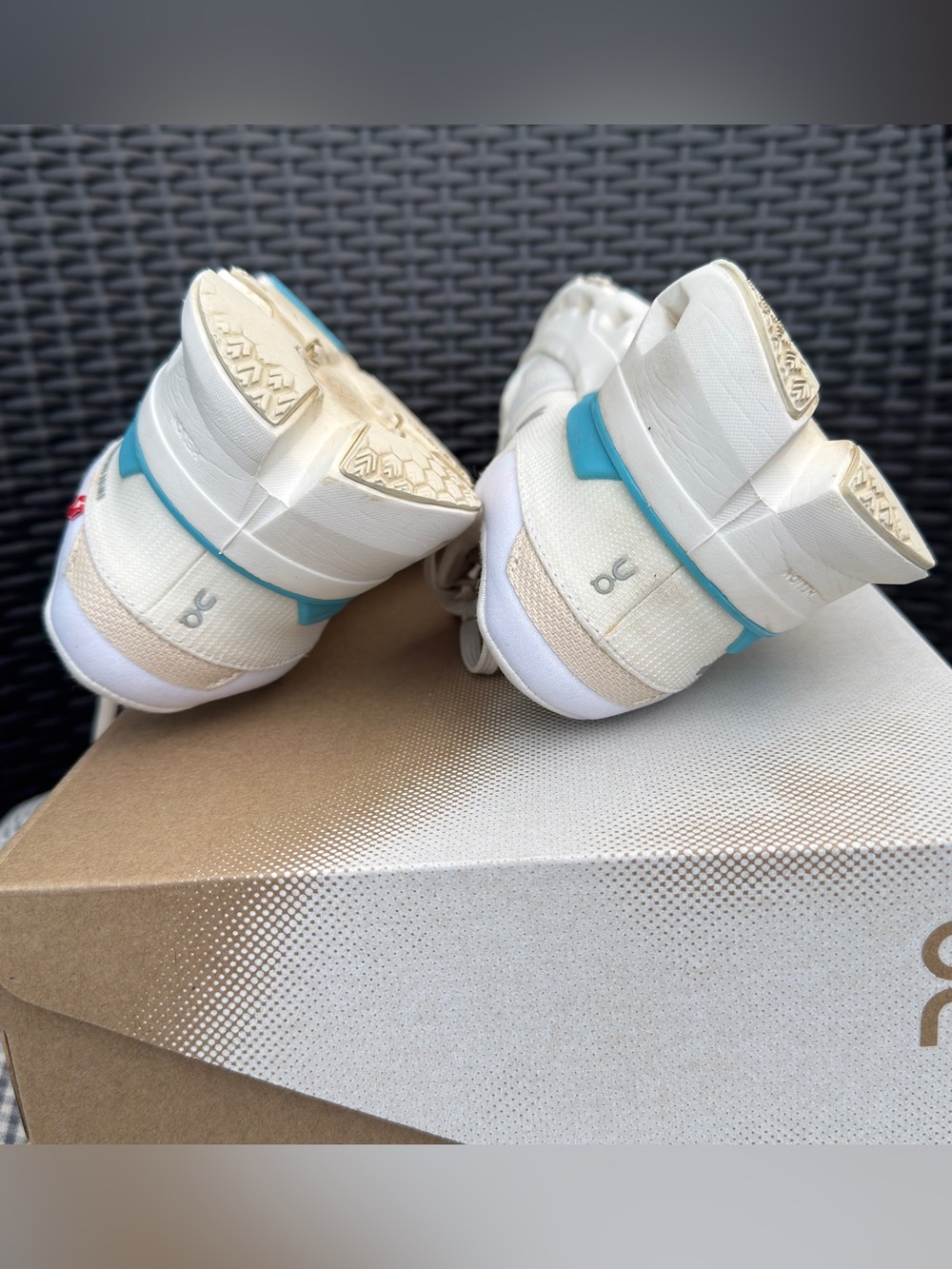 On Running Women Cloudrunner 2 Sneakers in White Horizon Blue. - Picture 9 of 13